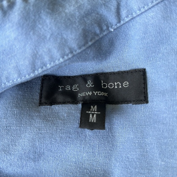 Rag & Bone Luna Jumpsuit Blue Linen Blend Excellent Size M - Picture 7 of 13